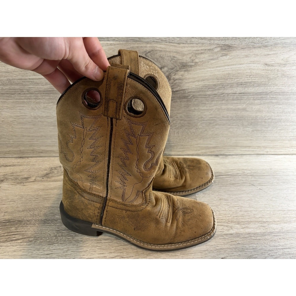 Smoky Mountain Boots Youth‎ Size 1M Distressd Brown Cowboy Boots 436651